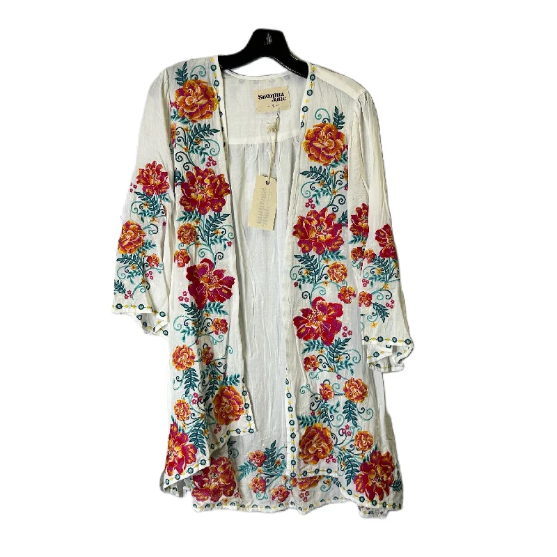 short sleeve denim shirt -Kimono By Savanna Jane In White, Size: S