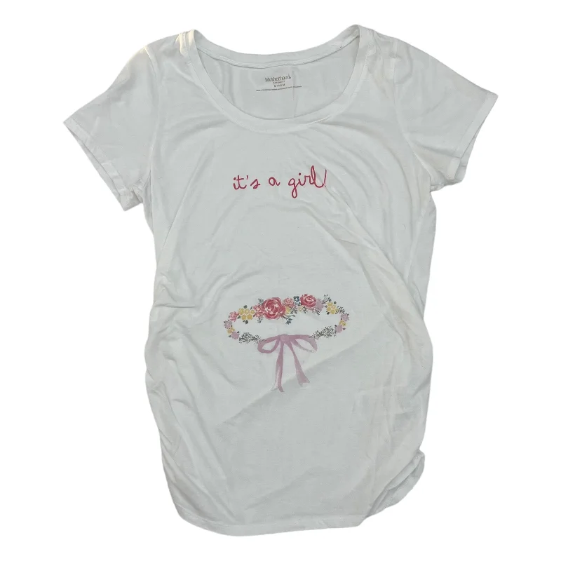 short sleeve t-shirt with cool patterns -Maternity Top Short Sleeve By Motherhood  Size: M