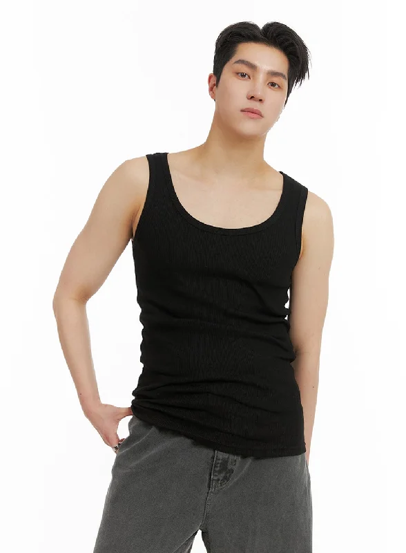 men’s casual short sleeve shirts -Men's Basic Tank Top IA401