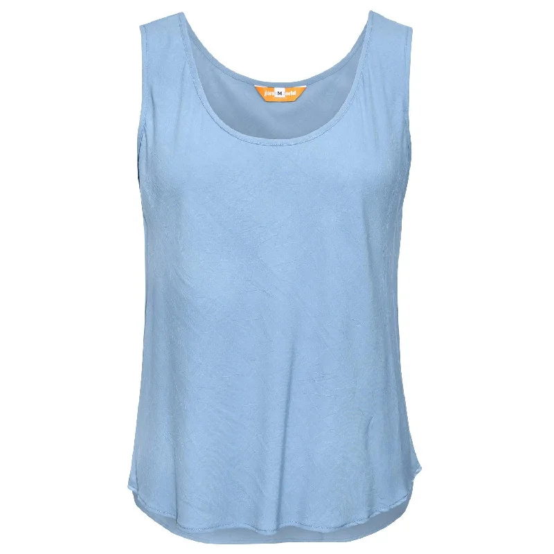 plain short sleeve t-shirt -Solid Tank Top - Blue Gray