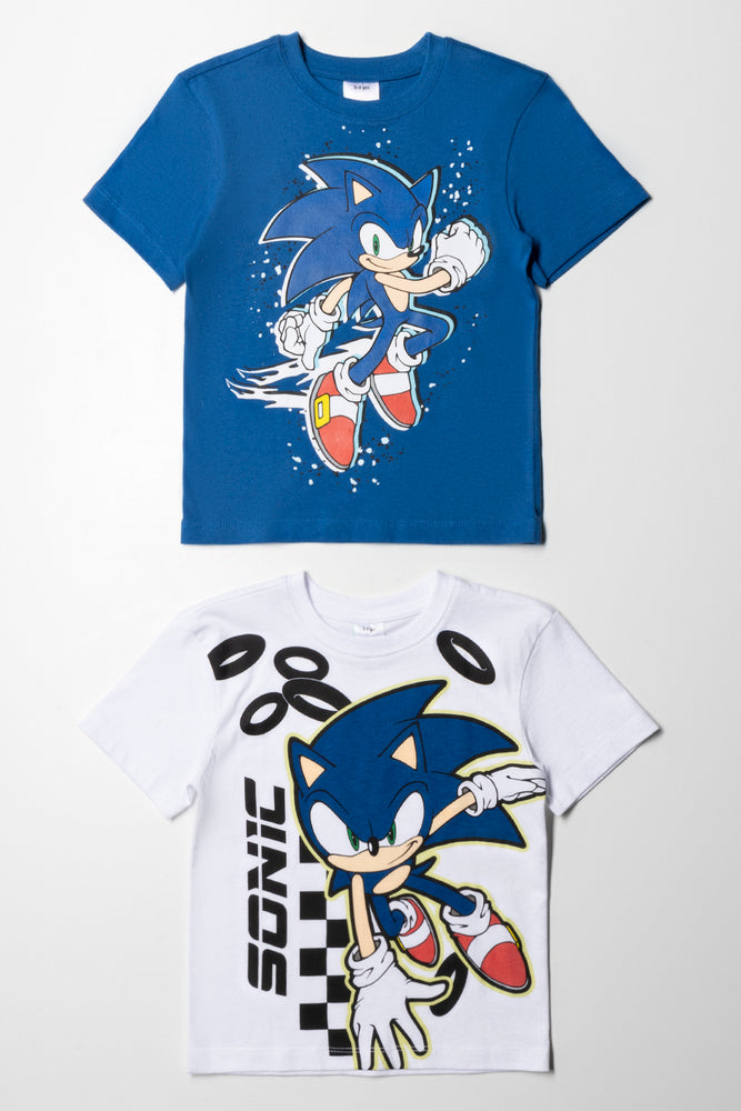 long-lasting short sleeve t-shirt -Sonic 2 Pack T-Shirt White