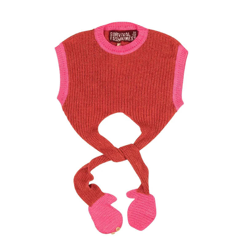 cashmere blend sweater for luxury comfort-Survival Of The Fashionest Hug Cropped Vest - Pink