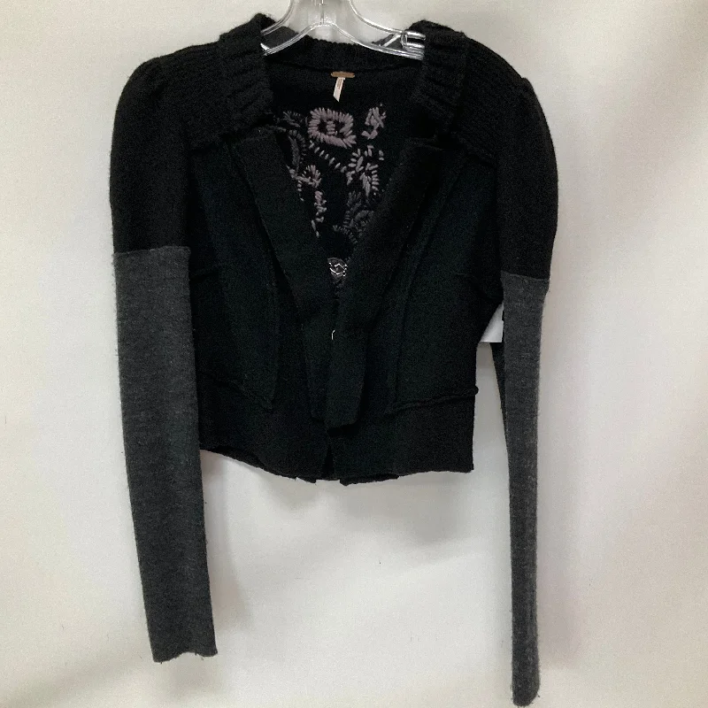 short sleeve t-shirt for women -Sweater Cardigan By Free People In Black & Grey, Size: Xs