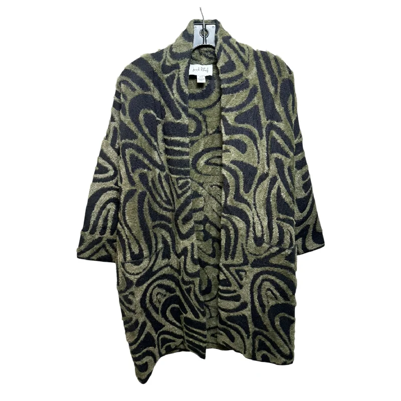 basic short sleeve t-shirt -Sweater Cardigan By Joseph Ribkoff In Black & Green, Size: M