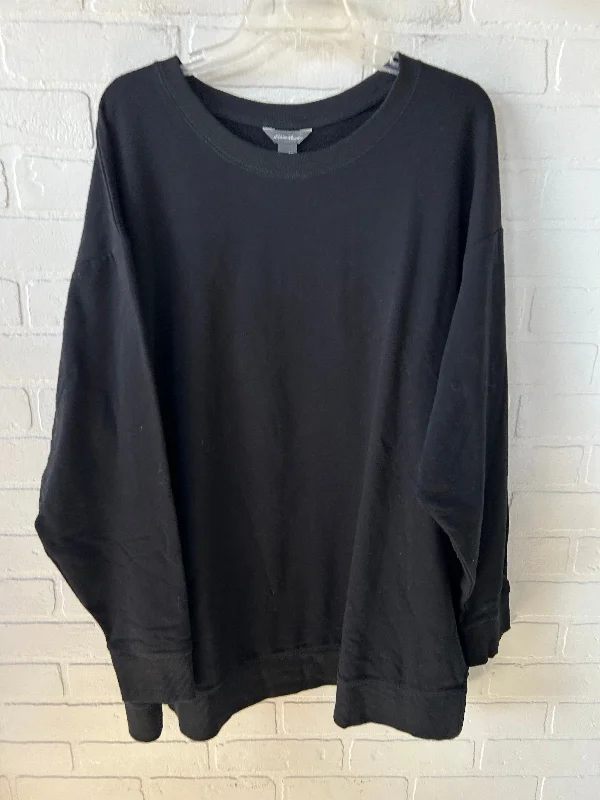 short sleeve t-shirt with floral print -Sweatshirt Crewneck By Eddie Bauer In Black, Size: 3x