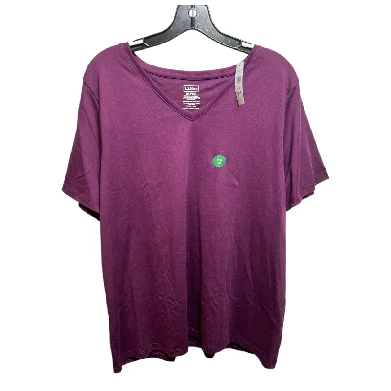 cotton short sleeve t-shirt -Top Short Sleeve Basic By L.l. Bean In Purple, Size: 2x