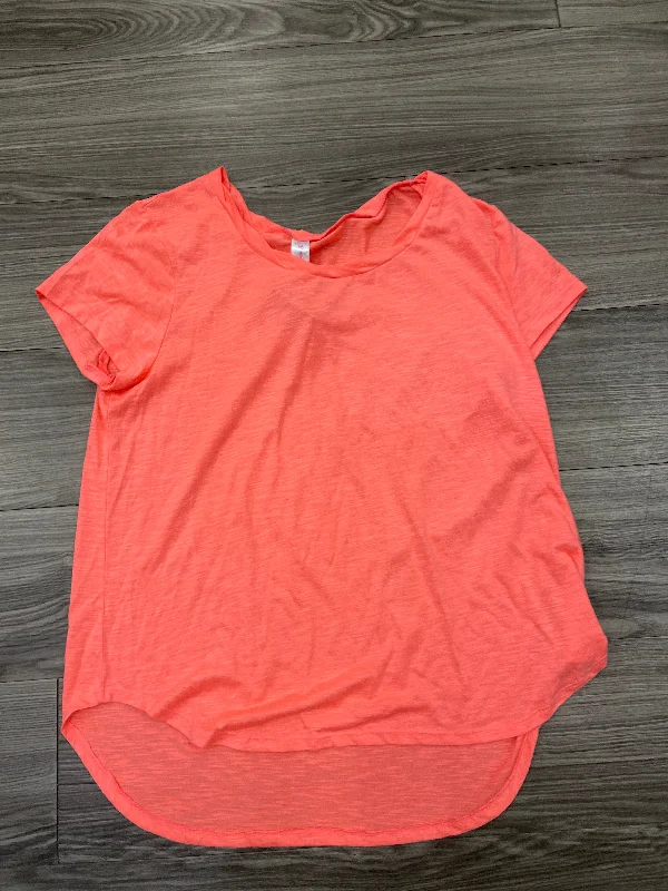 premium short sleeve shirt for travel -Top Short Sleeve Basic By No Boundaries In Orange, Size: 2x