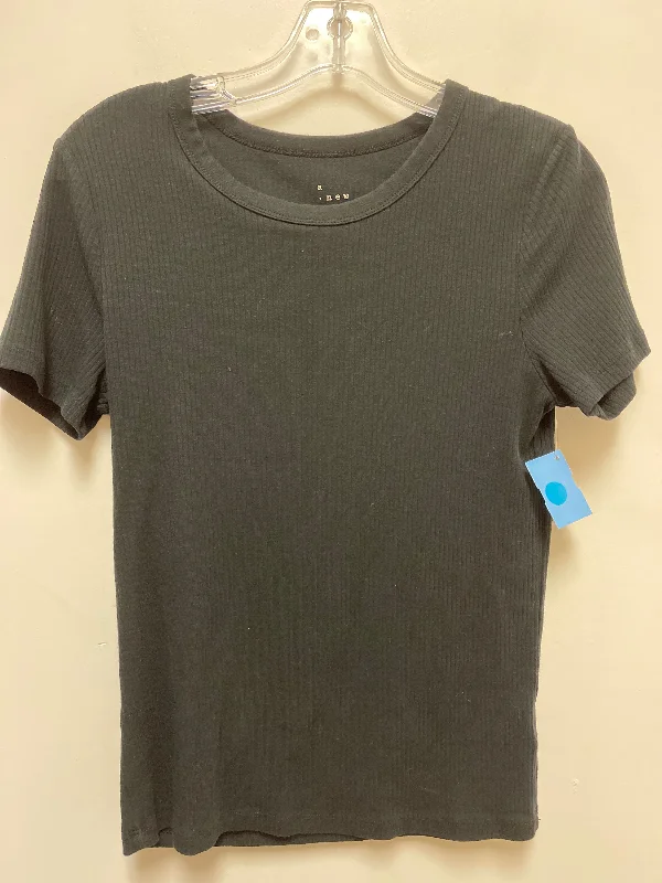 soft material short sleeve t-shirt -Top Short Sleeve By A New Day In Black, Size: M