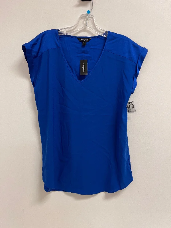 affordable short sleeve t-shirt -Top Short Sleeve By Express In Blue, Size: M