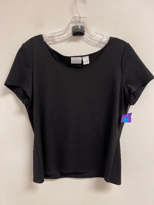 casual wear short sleeve t-shirt -Top Short Sleeve By Kim Rogers In Black, Size: L