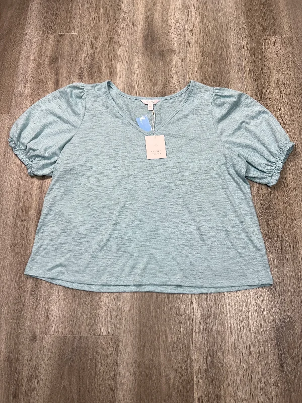 short sleeve crop top for women -Top Short Sleeve By Lc Lauren Conrad In Blue, Size: Xxl