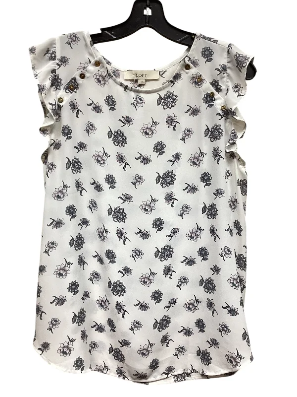 premium quality short sleeve shirt -Top Short Sleeve By Loft In Floral Print, Size: L