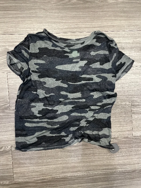 short sleeve workout shirts -Top Short Sleeve By Lucky Brand In Camouflage Print, Size: Xl