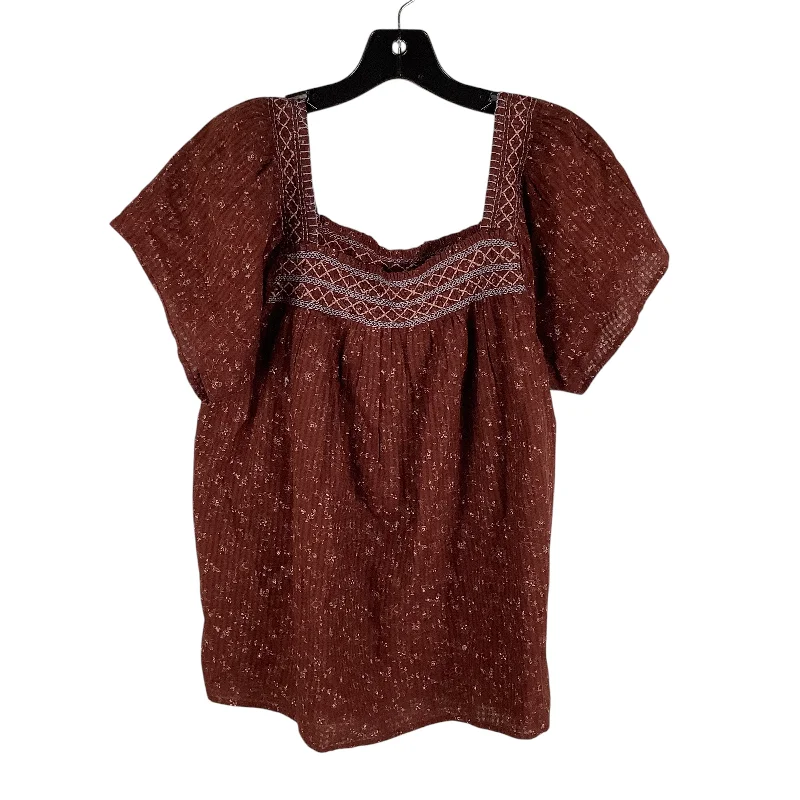 casual graphic short sleeve tee -Top Short Sleeve By Madewell In Brown, Size: S