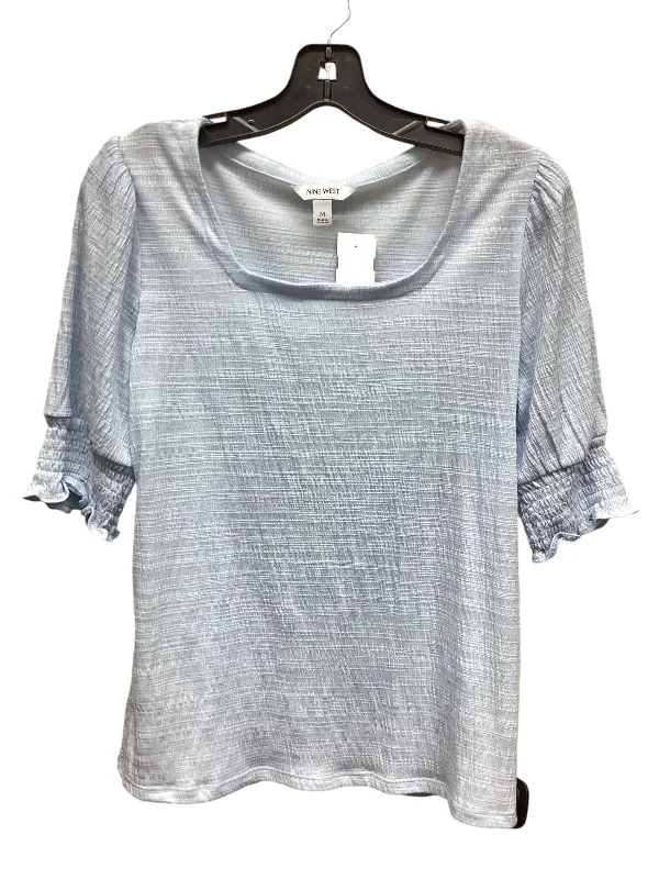 plain short sleeve t-shirt -Top Short Sleeve By Nine West In Blue, Size: M