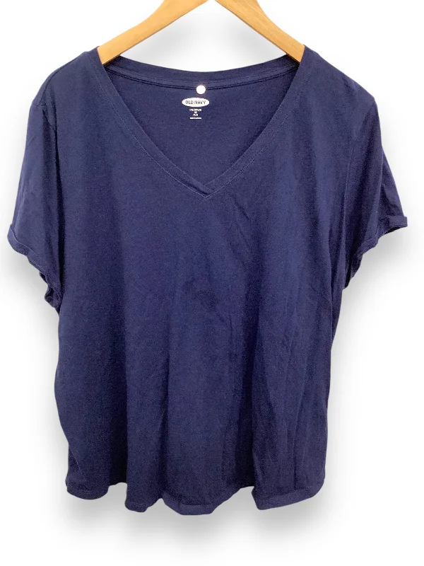 casual short sleeve shirts -Top Short Sleeve By Old Navy In Navy, Size: 2x