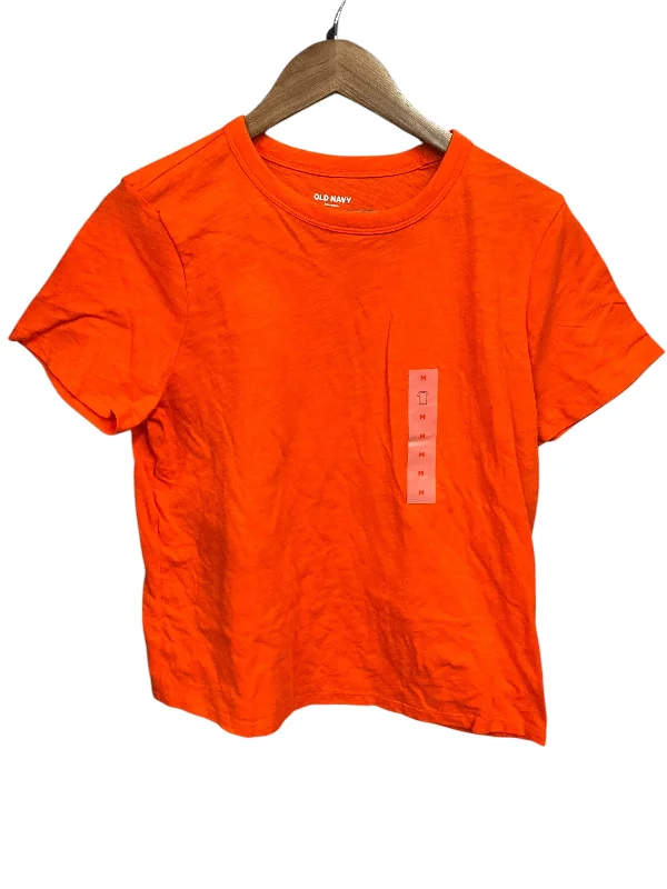 eco-friendly short sleeve t-shirt -Top Short Sleeve By Old Navy In Orange, Size: M