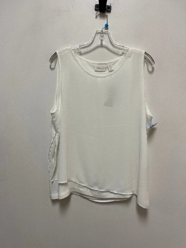 fitted short sleeve top for women -Top Sleeveless By Chicos In White, Size: L