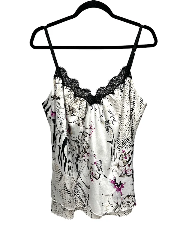 long-lasting short sleeve t-shirt -Top Sleeveless By White House Black Market In Floral Print, Size: L