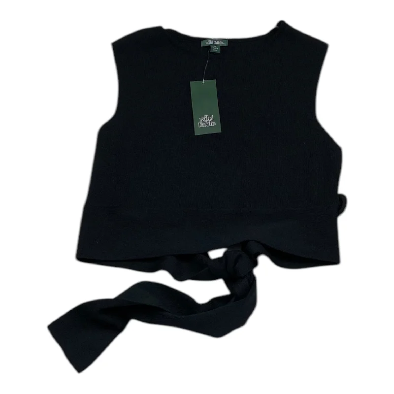 short sleeve t-shirt with logo -Top Sleeveless By Wild Fable In Black, Size: M