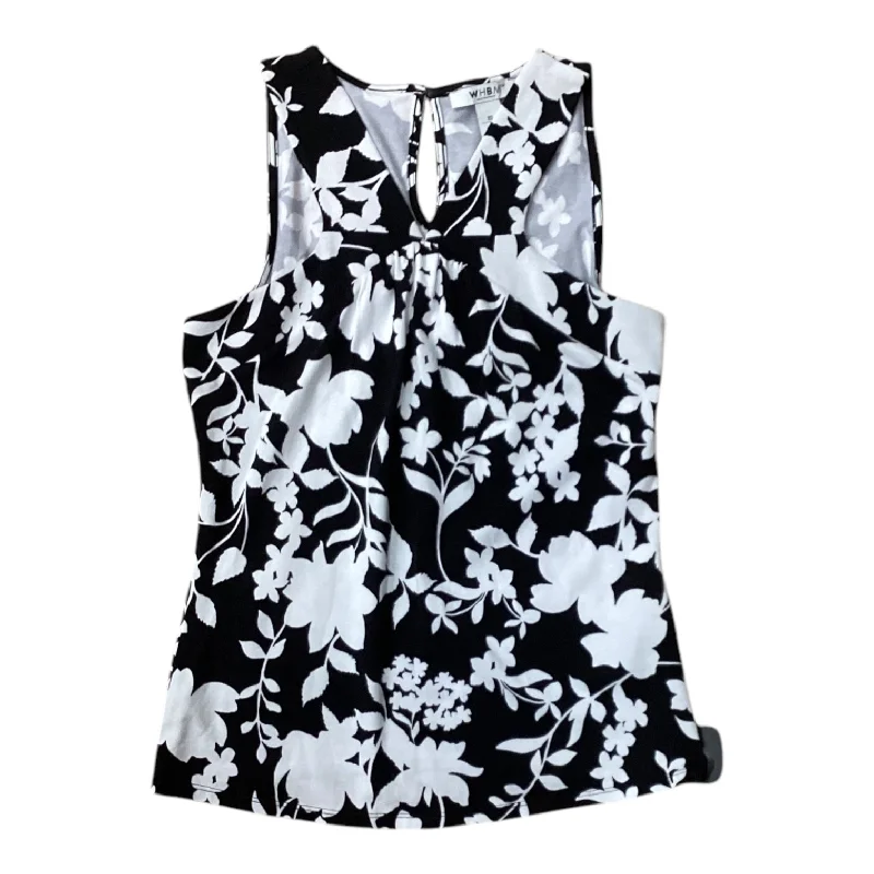 cute short sleeve t-shirt for kids -Top Sleeveless Designer By White House Black Market In Black & White, Size: Xs