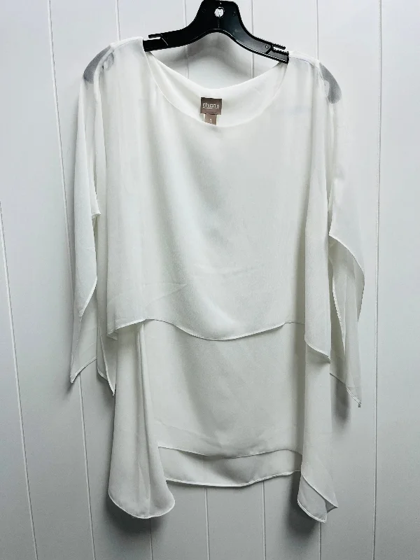 short sleeve shirt for casual outings -Tunic Short Sleeve By Chicos In White, Size: M