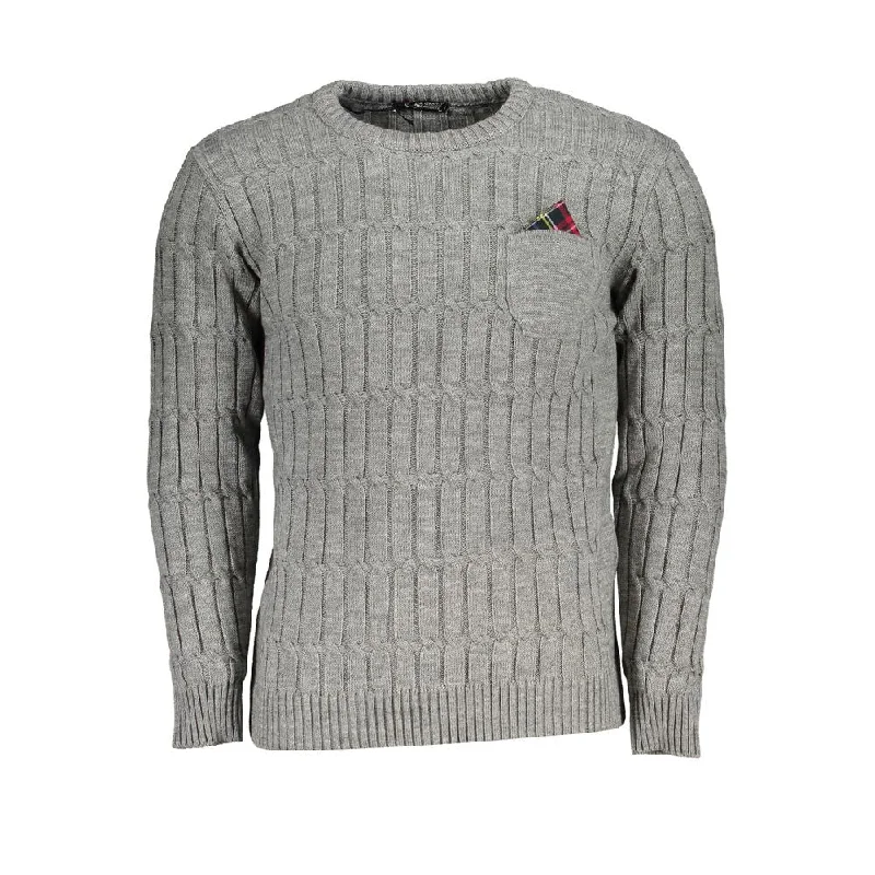 stylish sweater with geometric patterns-U.S. Grand Polo Classic Twisted Crew Neck Men's Sweater