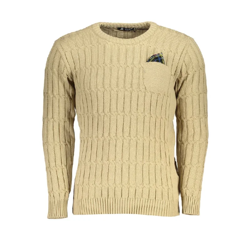 breathable cotton sweater for warm days-U.S. Grand Polo Elegant  Long Sleeve Crew Neck Men's Sweater