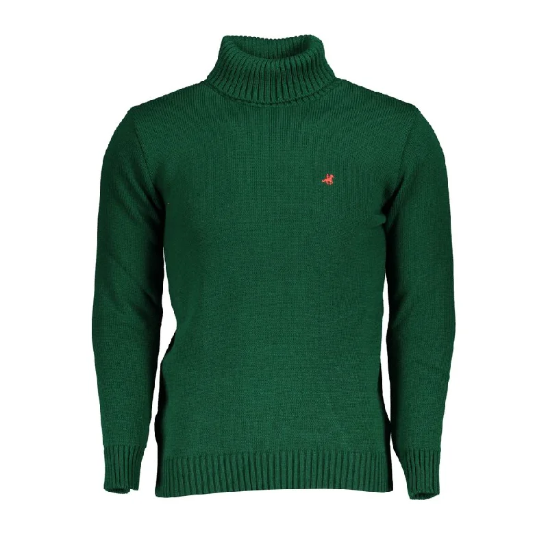 lightweight knitted sweater for breezy days-U.S. Grand Polo Elegant Turtleneck Embroide Men's Sweater