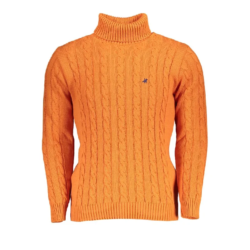 casual wool sweater for everyday use-U.S. Grand Polo Elegant Turtleneck Twisted Neck Men's Sweater