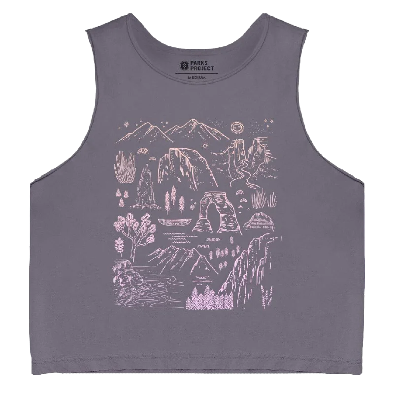 short sleeve crop top for women -Women's Iconic National Park Tank