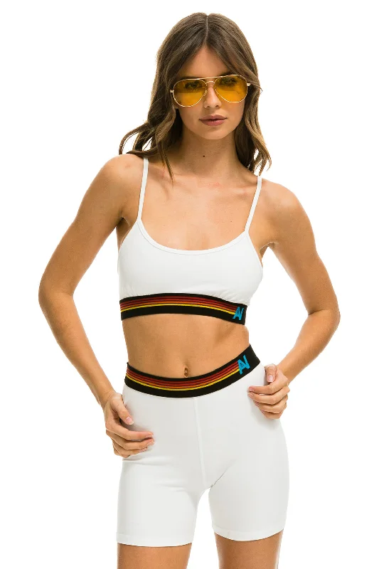 fashionable short sleeve shirt for teens -LOGO ADJUSTABLE BRALETTE - WHITE