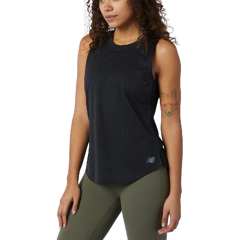 short sleeve t-shirt for autumn weather -Women's Q Speed Fuel Jacquard Tank