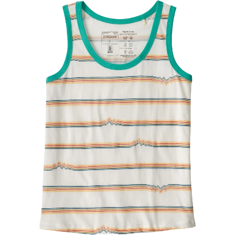 casual stylish short sleeve tee -Women's Ridge Rise Stripe Repeat Organic Tank Top