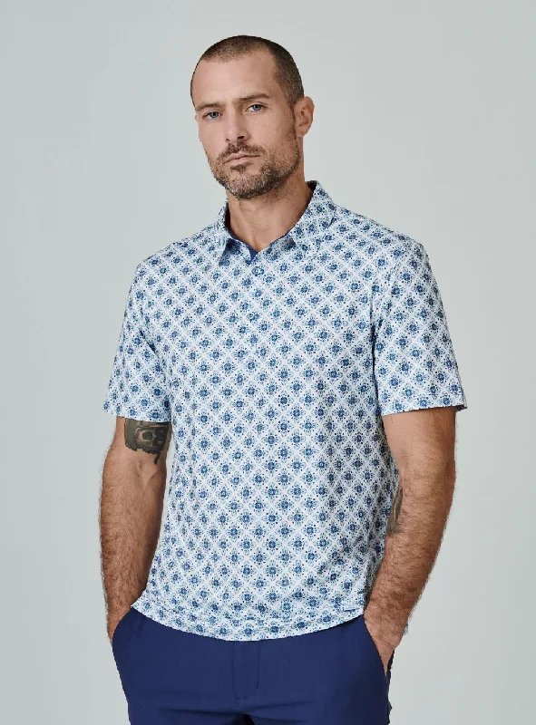 oversized short sleeve shirt -'7Diamonds' Men's Leon Polo - Teal