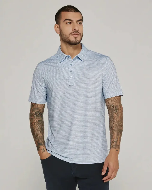 summer short sleeve t-shirt -'7Diamonds' Men's Malone Performance Polo - Blue