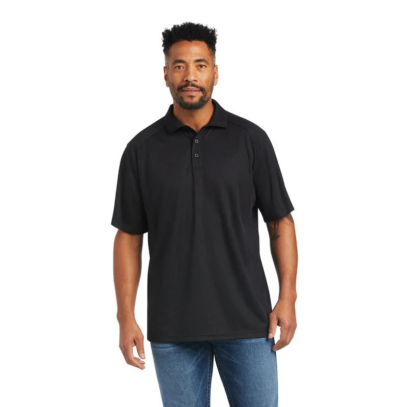 men’s short sleeve casual button-up -'Ariat' Men's AC Polo - Black