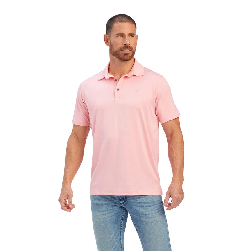 trendy short sleeve t-shirt -'Ariat' Men's Charger 2.0 Fitted Polo - Peony