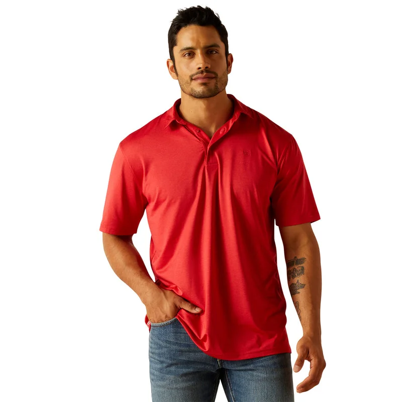 fitted short sleeve top for women -'Ariat' Men's Charger 2.0 Polo - Haute Red