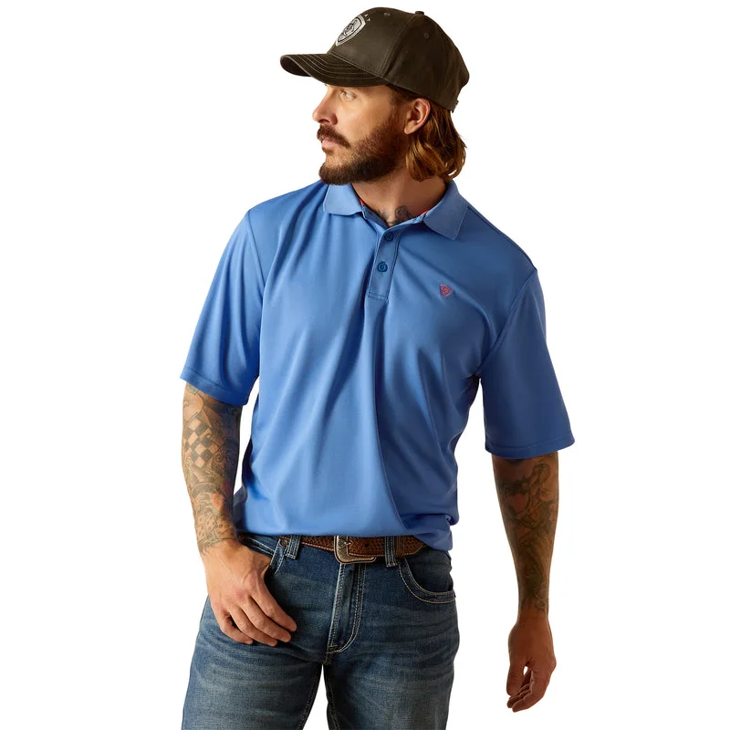 short sleeve performance t-shirt for sports -'Ariat' Men's Tek Polo - Seascape