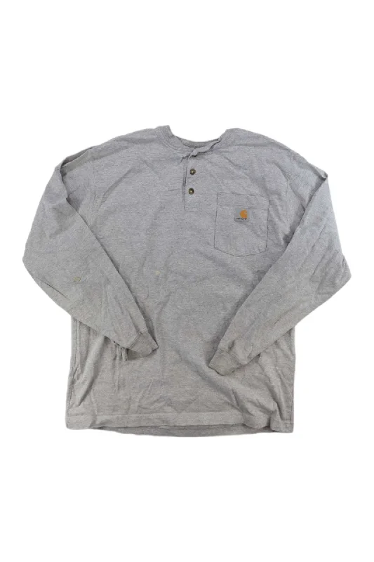 office blouse with collar -Carhartt Mens Long Sleeve Henley Shirt