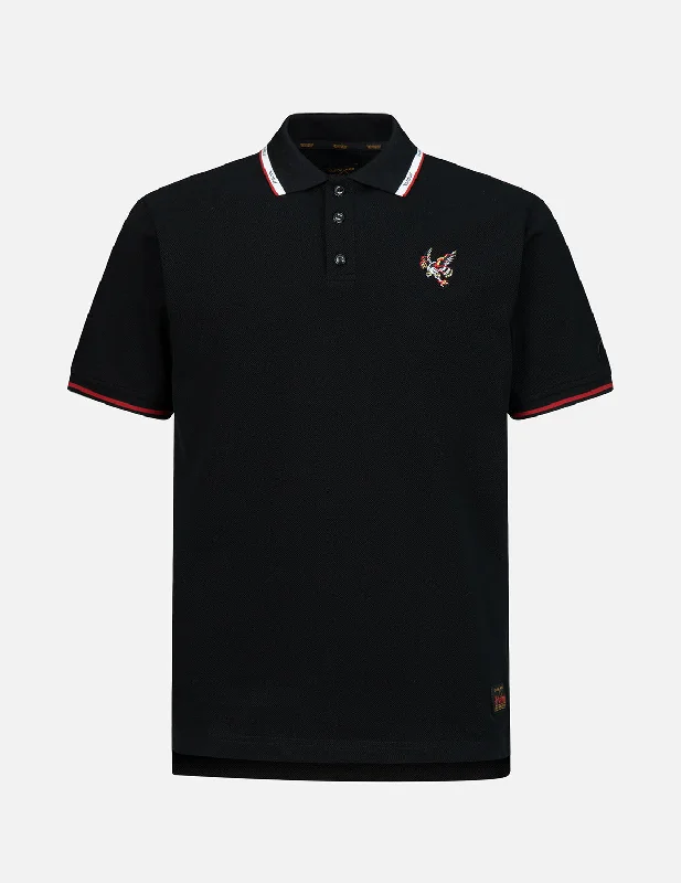 short sleeve crew neck shirt -Eagle Embroidery Polo Shirt