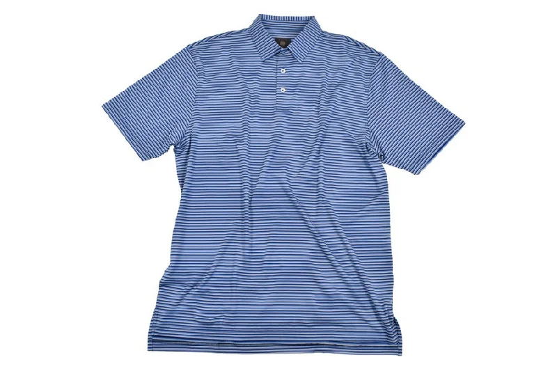 athletic short sleeve t-shirt -'FX Fusion' Men's 3 Color Stripe Polo - Blue