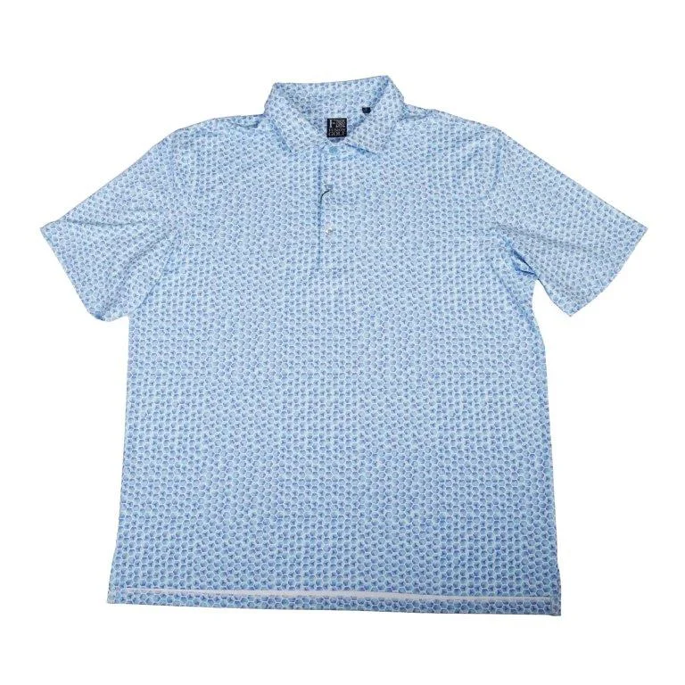 stylish short sleeve shirt for men -'FX Fusion' Men's Golf Club Balls Print Polo - Blue