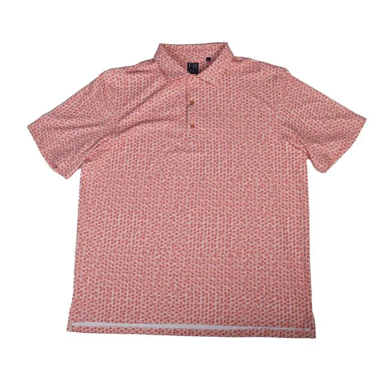 lightweight short sleeve t-shirt -'FX Fusion' Men's Golf Club Balls Print Polo - Melon