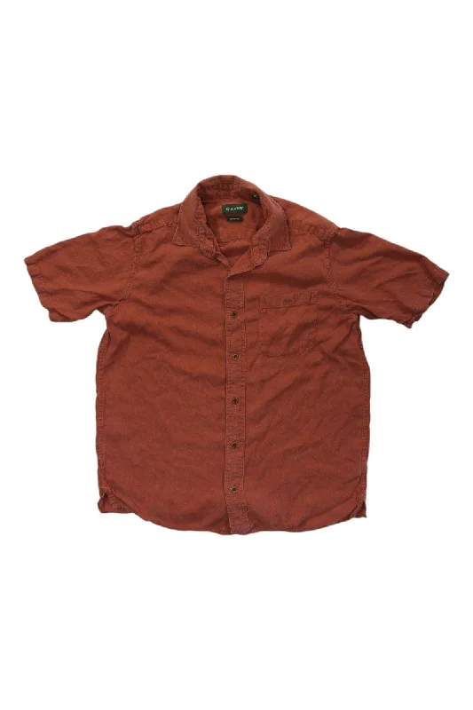 pink shirt for work -Hemp Blend Button Down Short Sleeve Shirt