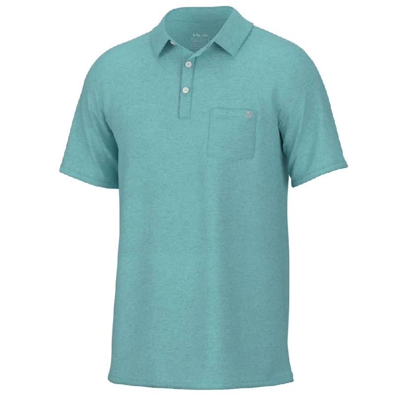 short sleeve long-sleeve hybrid t-shirt -'Huk' Men's Waypoint Polo - Island Paradise