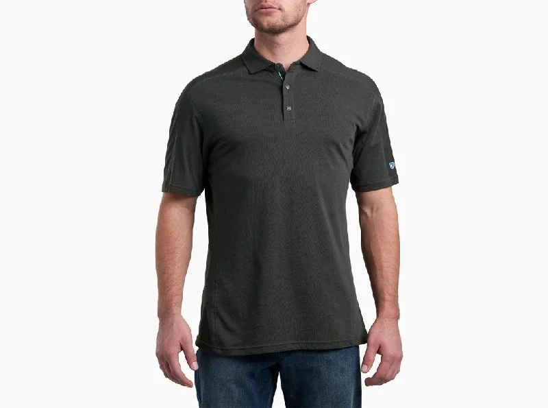 basic short sleeve t-shirt for layering -'Kuhl' Men's Brazen Kuhldry® Polo - Carbon