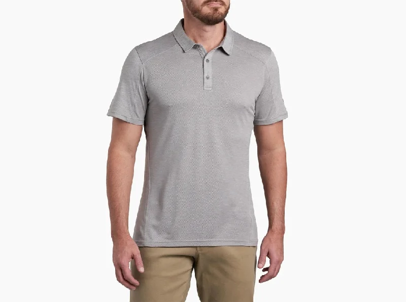 short sleeve cotton shirt for men -'Kuhl' Men's Engineered™ Polo - Cloud Gray