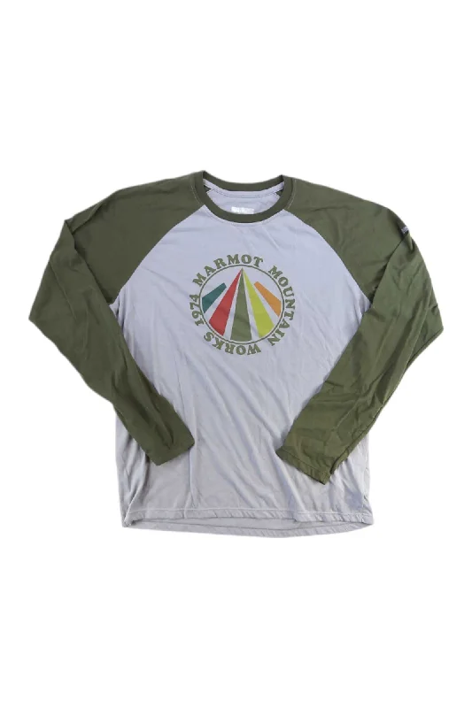 casual shirt with relaxed fit -Marmot Mens Long Sleeve Graphic Baseball Tee